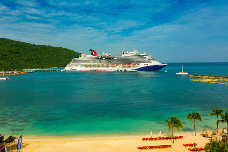 Carnival Horizon Ship Aerials with Blue Hull